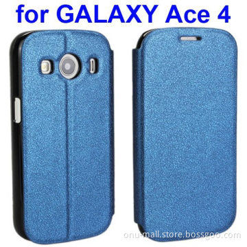 Colorful Ultra Thin Flip Cover Leather Case for Samsung Galaxy Ace 4